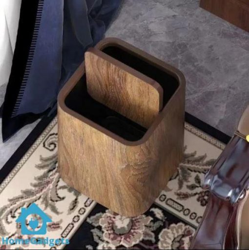 Retro Wood Trash Can