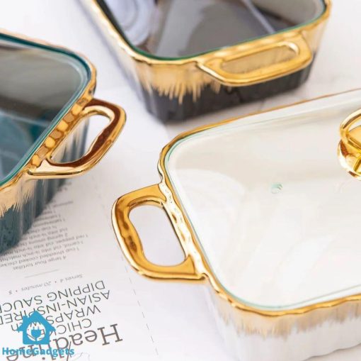 LUXURY CERAMIC BUFFET TRAT WARMING TRAY 3 PCS SET