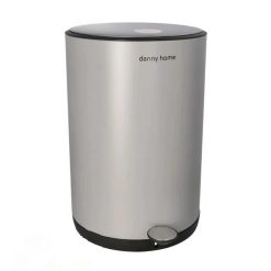 DANNY HOME Stainless Steel Dust Bin Powder Coating Metal Trash Can 10 Liter Gray