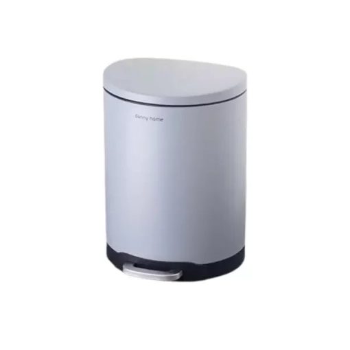 DANNY HOME Stainless Steel Dust Bin Powder Coating Metal Trash Can 6 Liter Gray