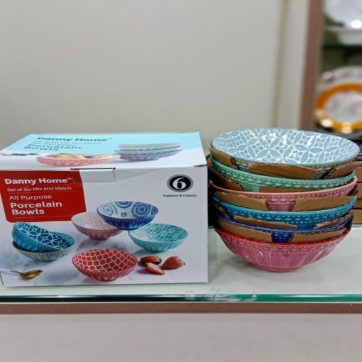 Danny Homes Porcelain Cereal Bowl Set of 6