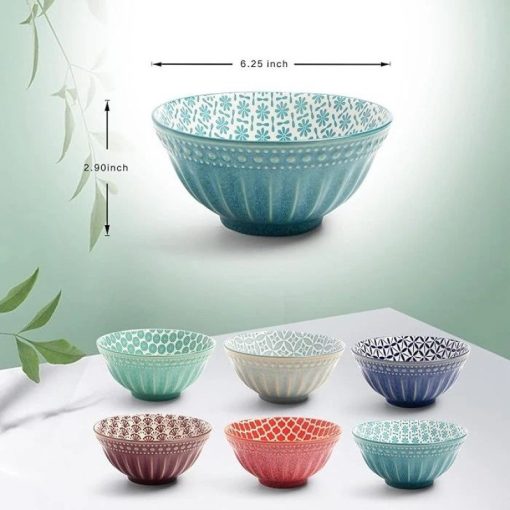 Danny Homes Porcelain Cereal Bowl Set of 6 - Image 3