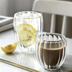 Striped Double Wall Borosilicate Glass 350ml