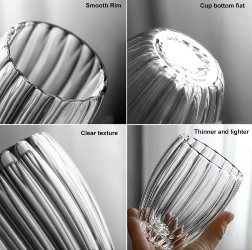 Striped Double Wall Borosilicate Glass 350ml - Image 4