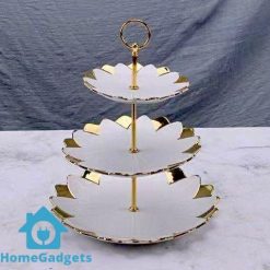 Luxury Classic Gold Tulip Pastry Stand 3 Tier