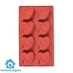 New Style Hearts Silicone Soap & Baking Mold 8 Cavity