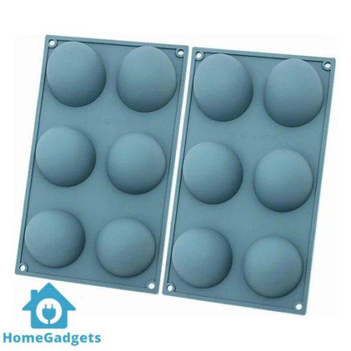 6 Holes Silicone Baking Mold For Chocolate Cake Jelly Pudding BPA Free Non Stick Round Shape Half Sphere Baking Pan