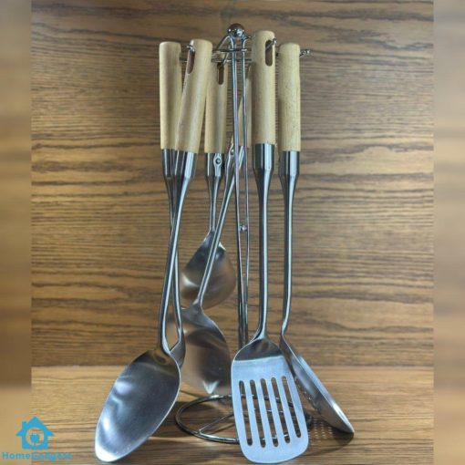 Kitchen Serving Spoon Set 7Pcs Set Stainless Steel Utensils for Cooking Serving - Image 2