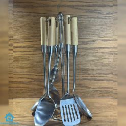 Kitchen Serving Spoon Set 7Pcs Set Stainless Steel Utensils for Cooking Serving