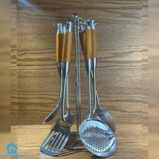 Kitchen Serving Spoon Set 7Pcs Set Stainless Steel Utensils for Cooking Serving - Image 3