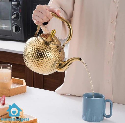 Golden Bobo Kettle 2 Liter Stainless Steel Tea and Coffee Pot - Image 2