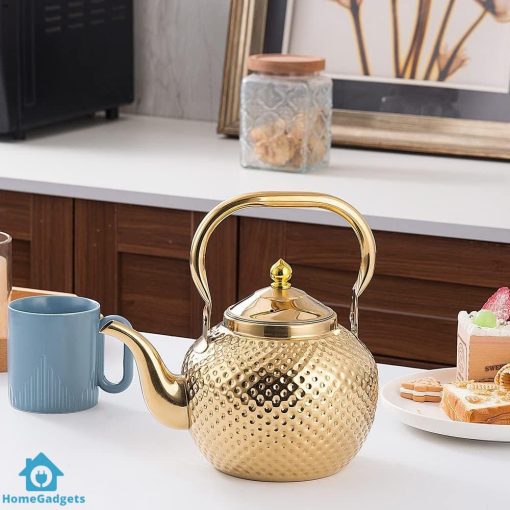 Golden Bobo Kettle 2 Liter Stainless Steel Tea and Coffee Pot - Image 3