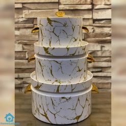 PREMIUM HOTPOT SET WHITE MARBLE SET OF 3
