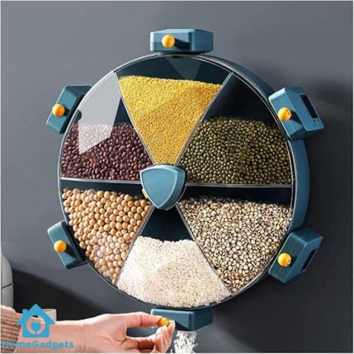 6-Grid Wall Mounted Grains Rice Dispenser