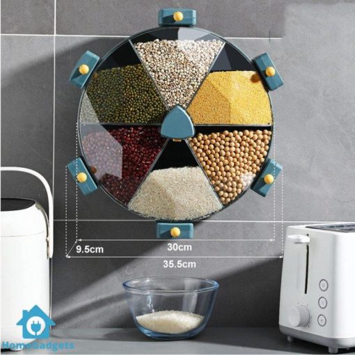 6-Grid Wall Mounted Grains Rice Dispenser - Image 2