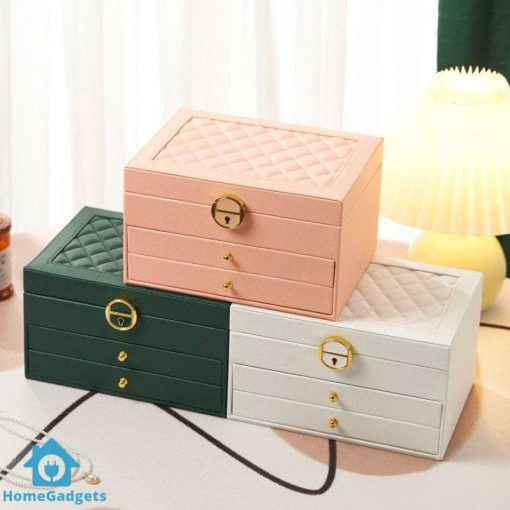 Multi Layer Premium Jewellery Organizer With Lock - Image 7