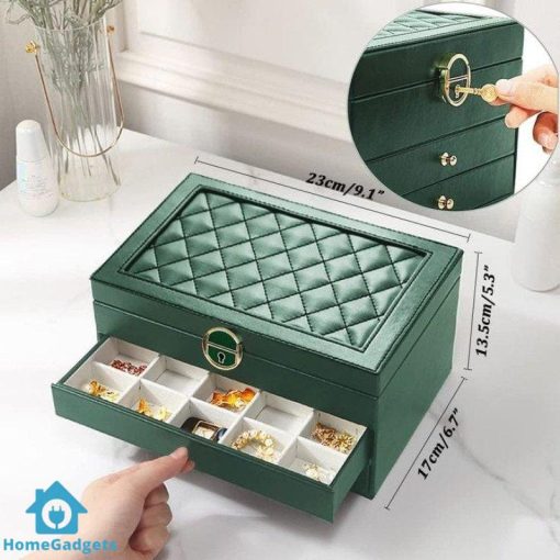 Multi Layer Premium Jewellery Organizer With Lock - Image 5