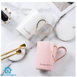 Heart Shape Couple Coffee Mug Gift Set