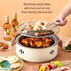 Portable Charcoal Grill Outdoor BBQ Stove with Tea Portable Grill