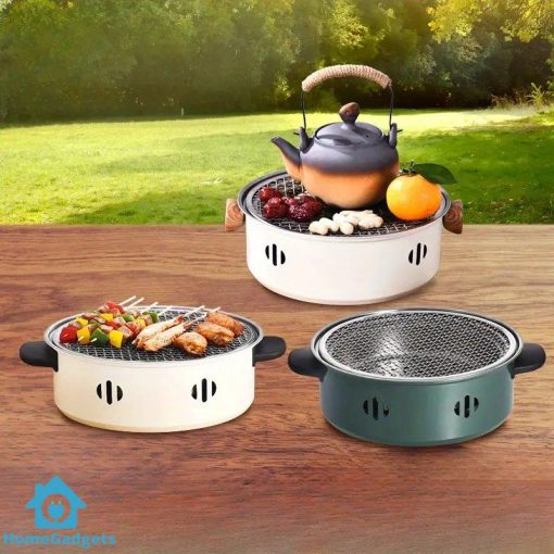 Portable Charcoal Grill Outdoor BBQ Stove with Tea Portable Grill - Image 2