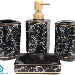 Bathroom Set Marble Black Set Of 4Pcs
