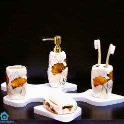 Flora Bathroom Set Stone Set of 4Pcs