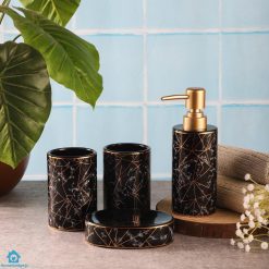 Bathroom Set Round Geometric Design Set of 4 Pcs