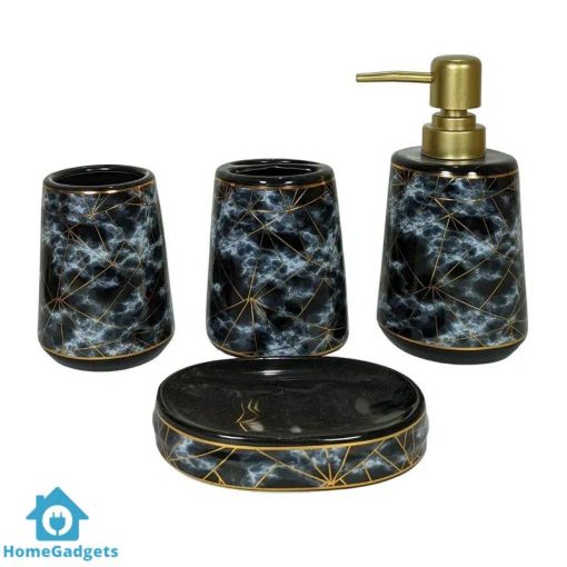 Bathroom Set Geometric Design Set of 4 Pcs