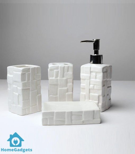 Ceramic Bricks Bathroom Set of 4 Piece