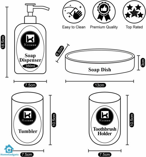 Ceramic Bathroom Set 4 Pieces - Image 4