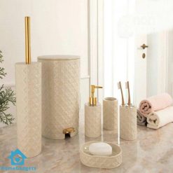 Limon Plastic Bathroom Set Of 6 – Vanilla