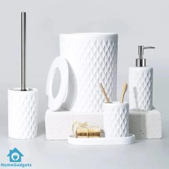 Limon Plastic Bathroom Set Of 6 – White