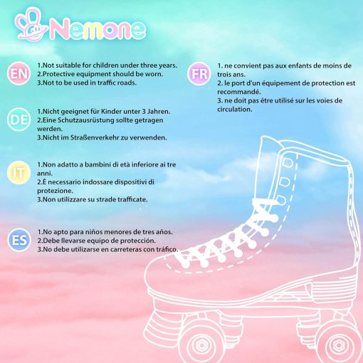 Mermaid Skates Adjustable Girls Roller Skates Indoor Outdoor