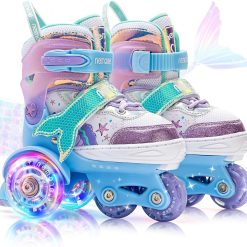 Mermaid Skates Adjustable Girls Roller Skates Indoor Outdoor