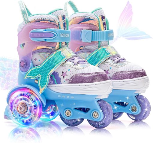 Mermaid Skates Adjustable Girls Roller Skates Indoor Outdoor