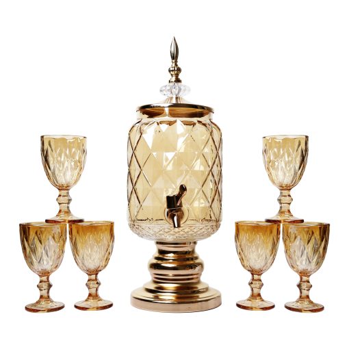 Juice Dispenser Set for Table Serving 7pcs