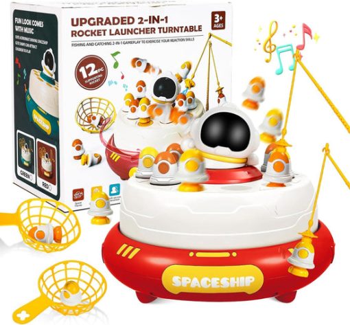 2in1 Magnetic Fishing and Catching Rocket Launcher Turntable