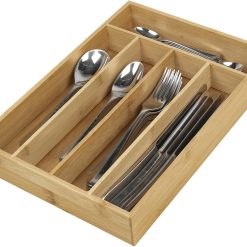 5 Compartment Bamboo Cutlery Tray