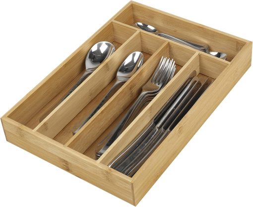 5 Compartment Bamboo Cutlery Tray