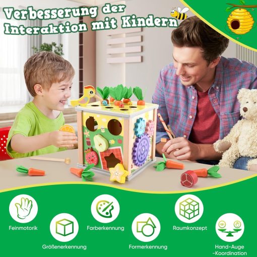 6 in 1 Wooden Montessori Toys Baby Activity Cube