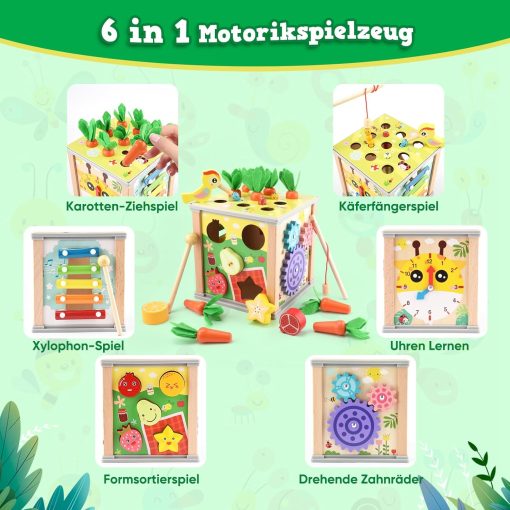 6 in 1 Wooden Montessori Toys Baby Activity Cube