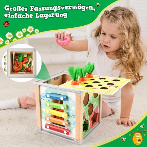 6 in 1 Wooden Montessori Toys Baby Activity Cube