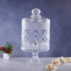 Glass Juice Dispenser Stand With Glass Lid - 4.5 Liter