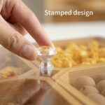 Bamboo Divided Serving Tray with Clear Acrylic Lid