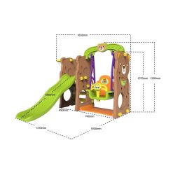 Infantes Bear Swing with Slide with Basketball Ring