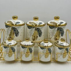 Ceramic Canister Set Dry Fruit Jars 7pcs