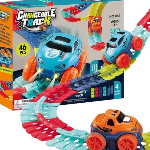 Kids Rechargeable Car Track Toy 46 Pcs