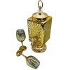 Fancy Glassware Water Set with Dispenser - Gold