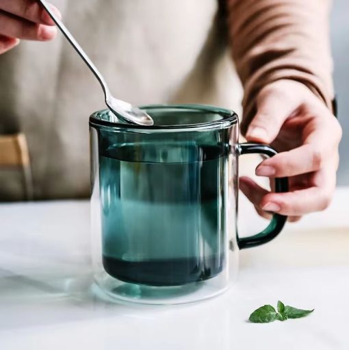Colorfull Double Wall Glass Mug