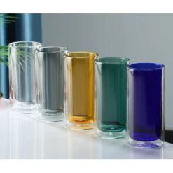 Neon Color Glass Double Wall Cylindrical Glass 400ml